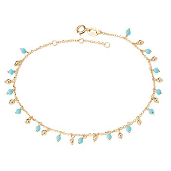 Italian 14kt Turquoise Bracelet