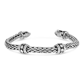 Sterling Silver 8.5in Diamond Cut/ Textured Bracelet with Lobster Clasp