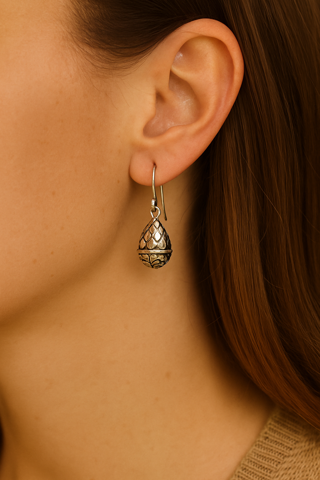 Sterling Silver Ladies Fashion Earrings Fali