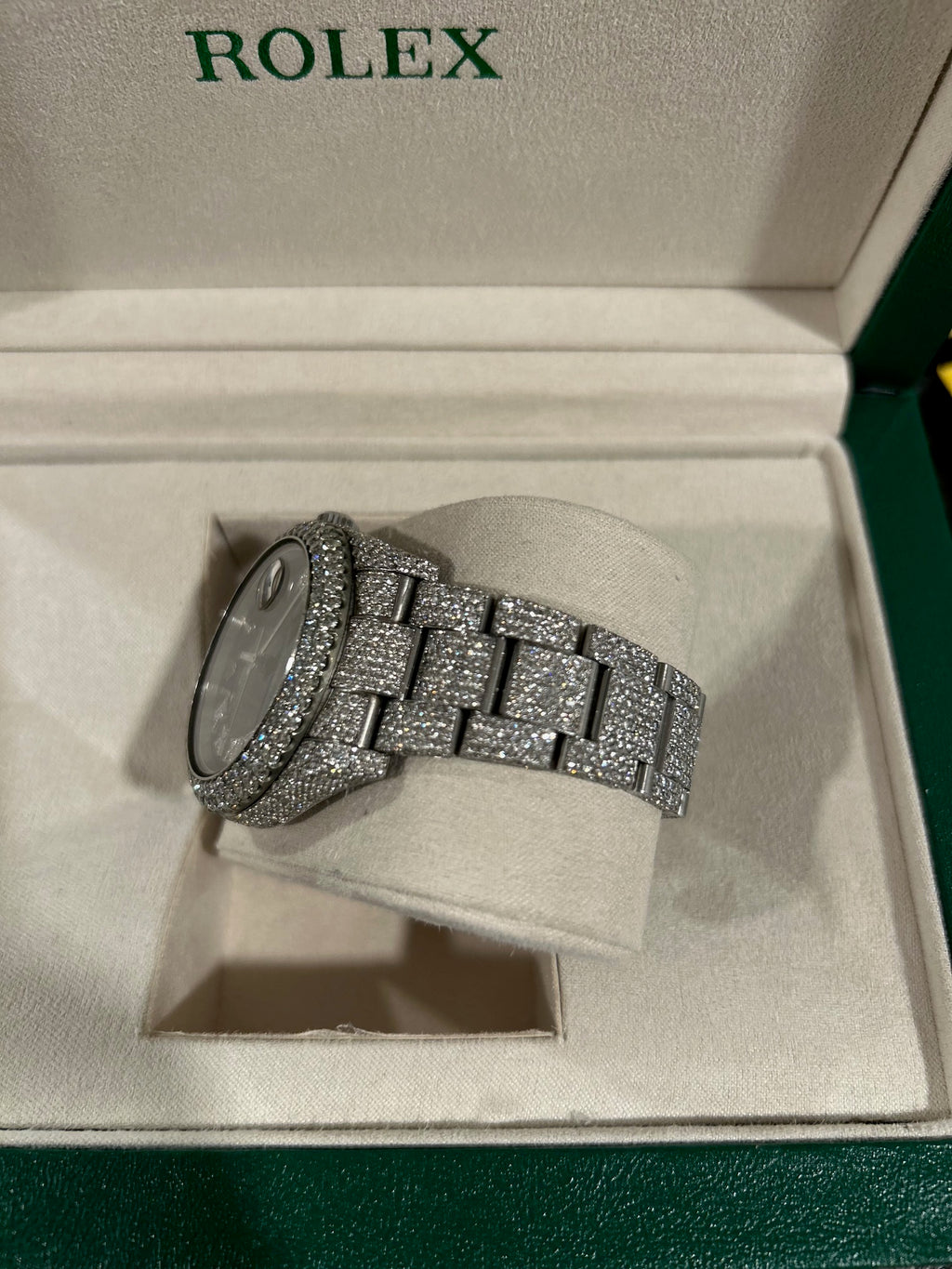 Rolex Datejust 41mm (Ref. 116300) – Fully Iced Out – 13.00 CT Natural Diamonds (Pre-Owned)