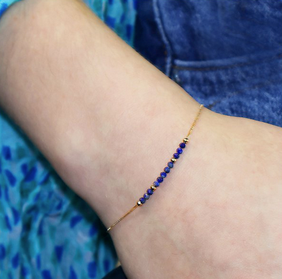 Italian 14kt Gold & Lapis Bracelet Bracelet