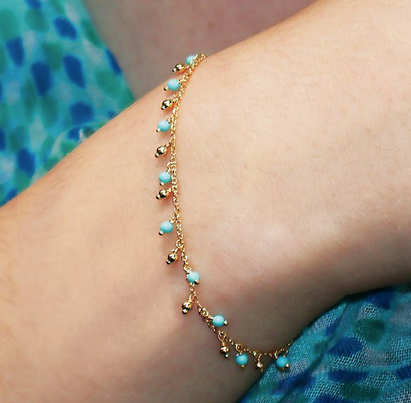Italian 14kt Turquoise Bracelet Bracelet