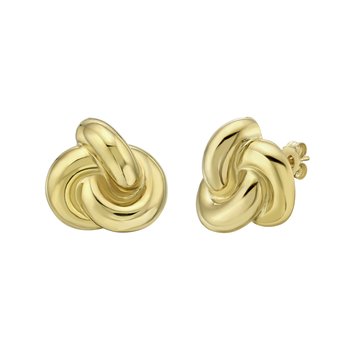Silver Plated Puffed Knot Earrings